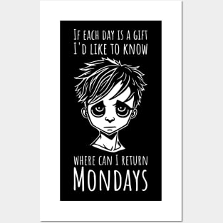 Funny Monday Blues For Men - vertical Posters and Art